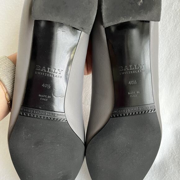 Bally Switzerland Halin.O Gray leather pumps size EU 40.5/US 10 small block heel - Picture 7 of 11